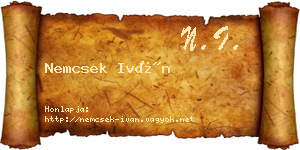 Nemcsek Iván névjegykártya